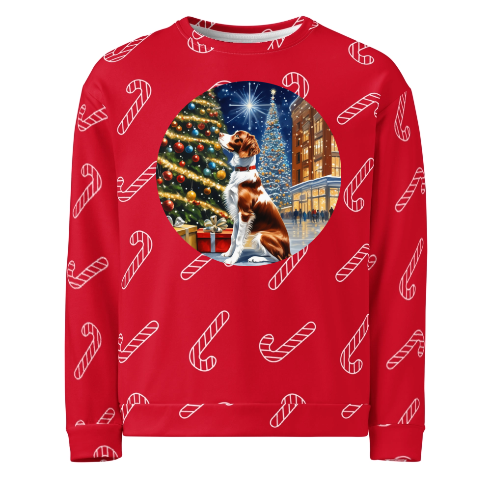 PugMug Custom Brittany Dog Ugly Christmas Sweatshirt