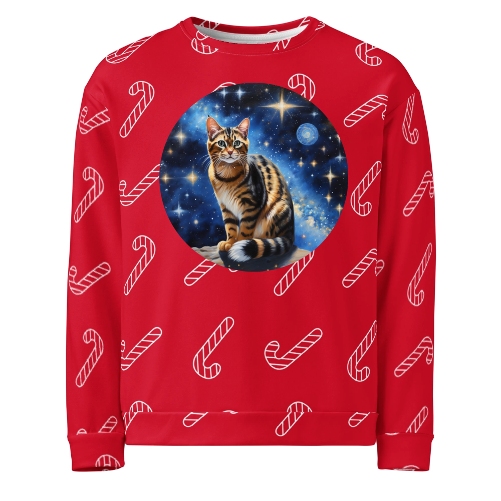 PugMug Custom Tabby Exotic Cat Ugly Christmas Sweatshirt