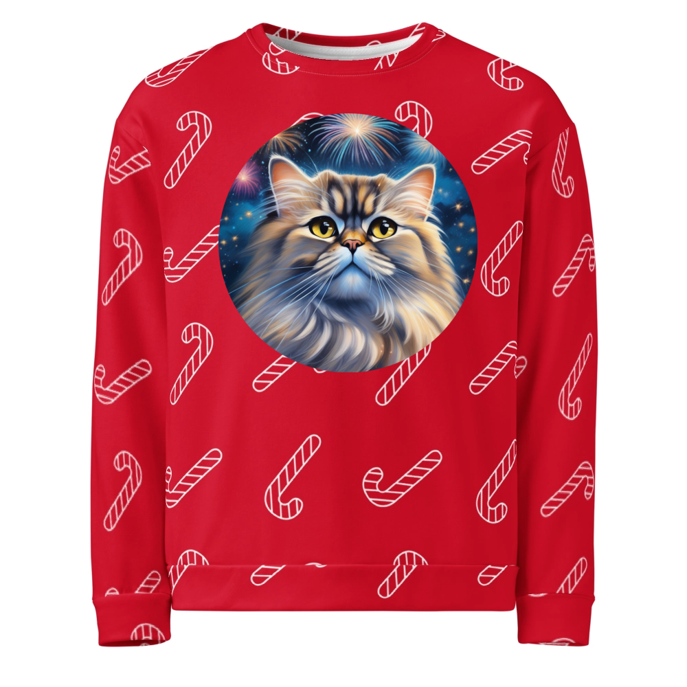 PugMug Custom Tabby Persian Cat Ugly Christmas Sweatshirt