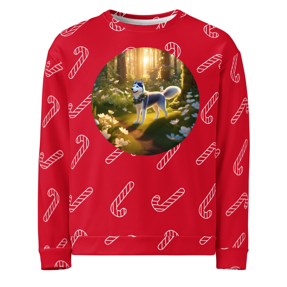 PugMug Custom Siberian Husky Ugly Christmas Sweatshirt