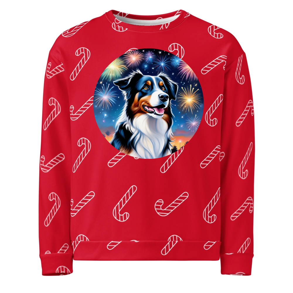 PugMug Custom Australian Shepherd Dog Ugly Christmas Sweatshirt