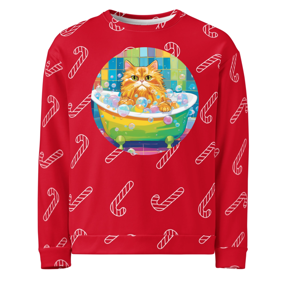 PugMug Custom Tabby Persian Cat Ugly Christmas Sweatshirt