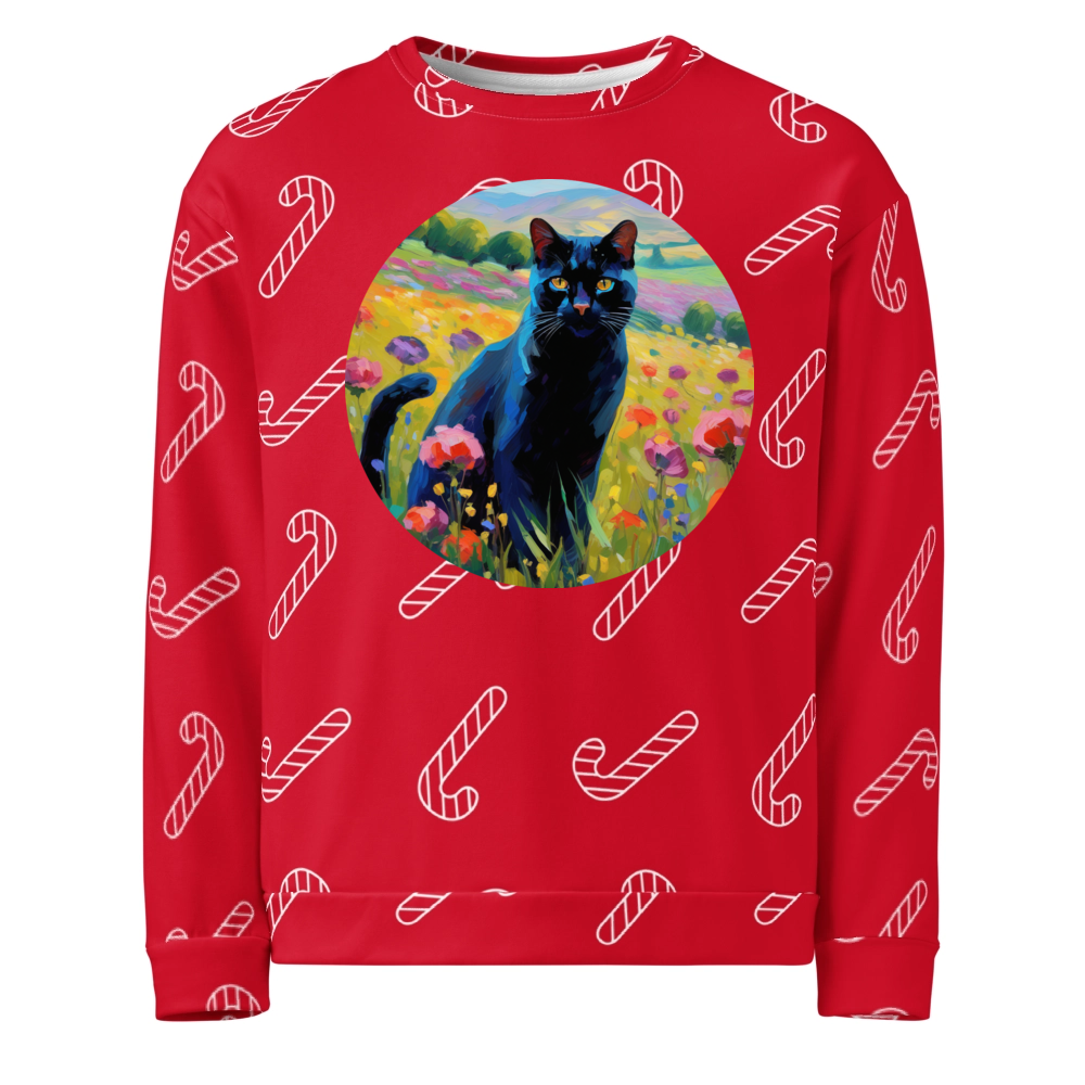 PugMug Custom Black Exotic Cat Ugly Christmas Sweatshirt