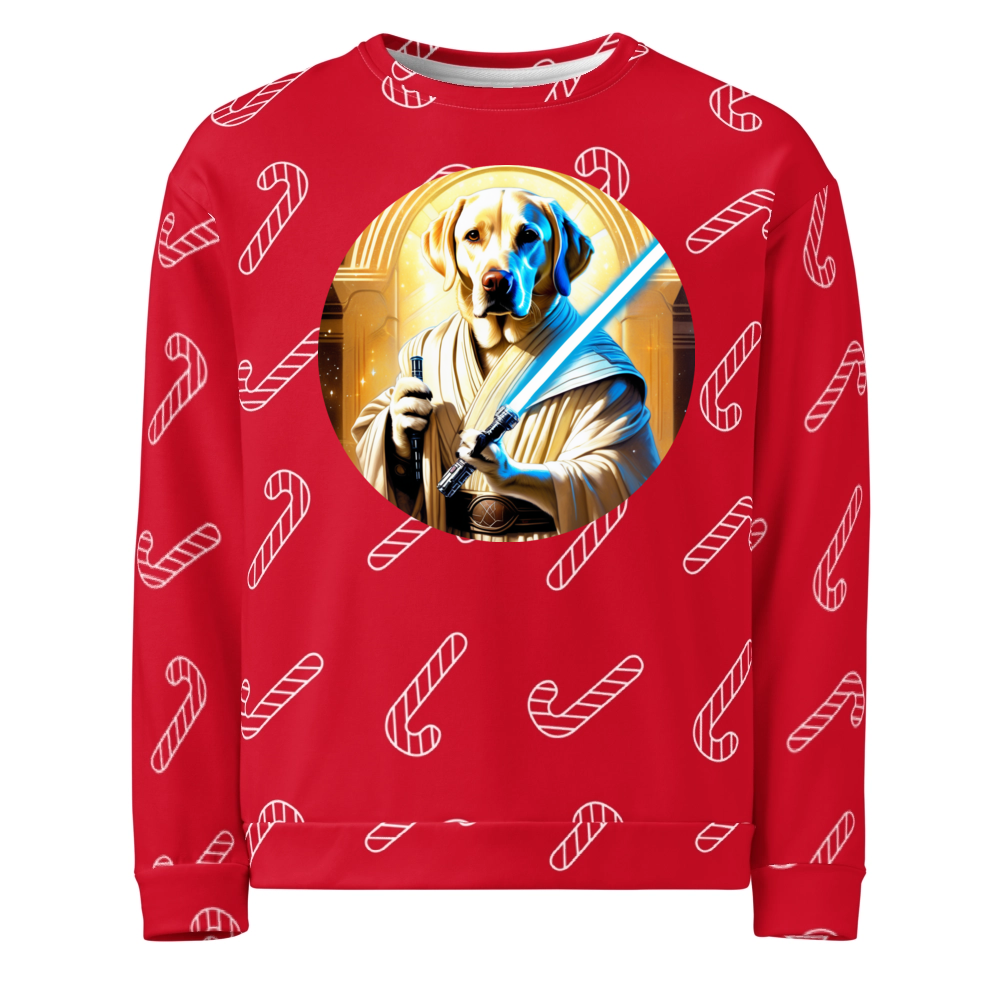 PugMug Custom White Labrador Retriever Ugly Christmas Sweatshirt