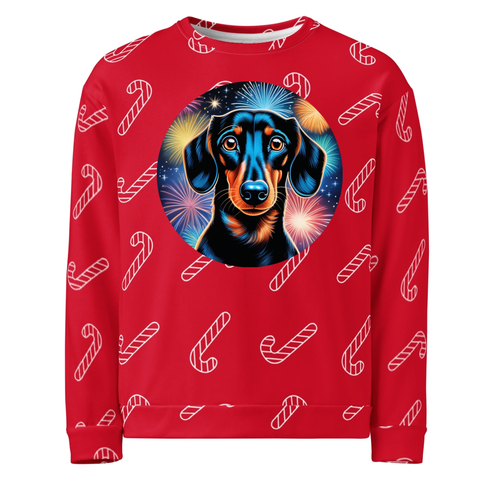 PugMug Custom Black Dachshund Ugly Christmas Sweatshirt