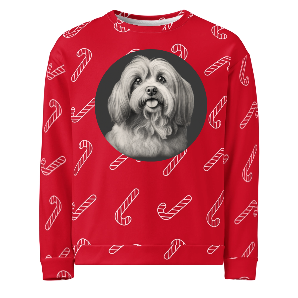 PugMug Custom Tan Havanese Dog Ugly Christmas Sweatshirt