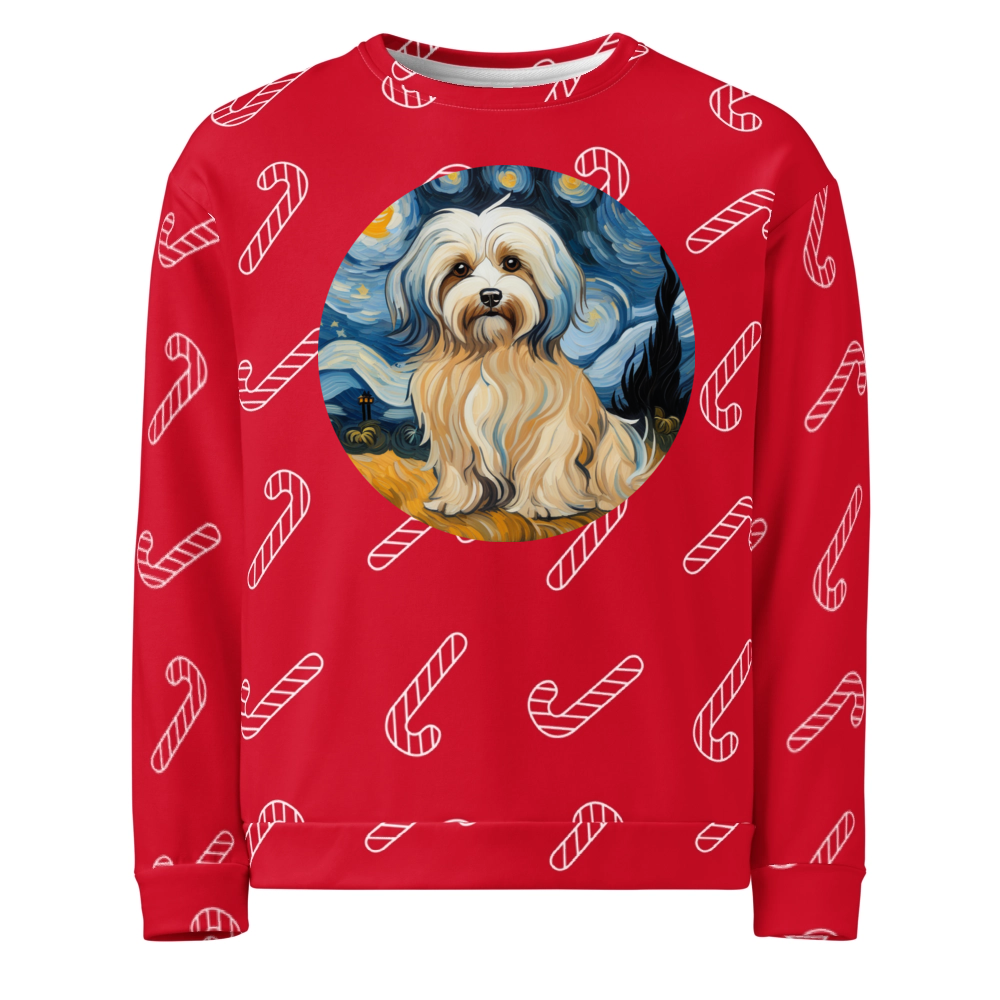PugMug Custom Tan Havanese Dog Ugly Christmas Sweatshirt