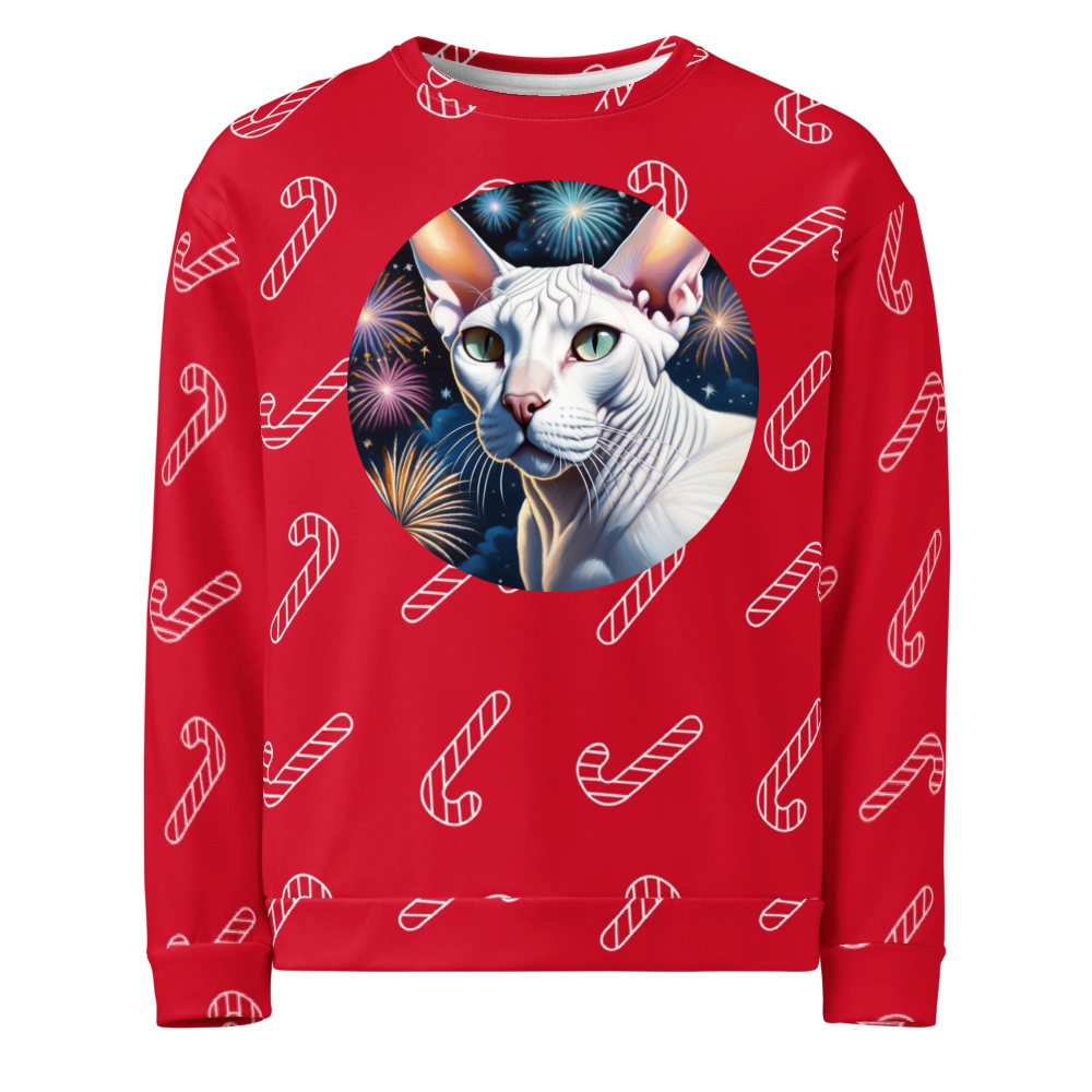 PugMug Custom White Sphynx Cat Ugly Christmas Sweatshirt