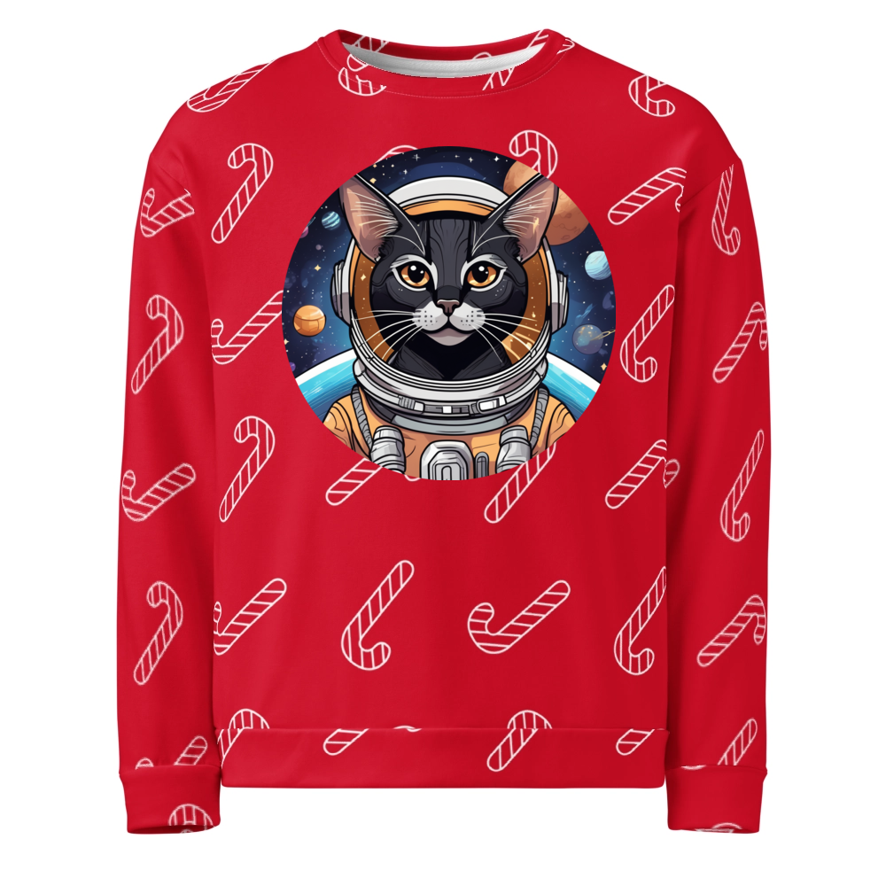 PugMug Custom Black Abyssinian Cat Ugly Christmas Sweatshirt