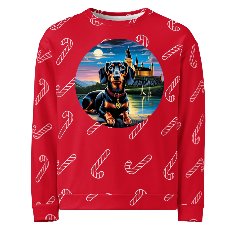 PugMug Custom Black Dachshund Ugly Christmas Sweatshirt