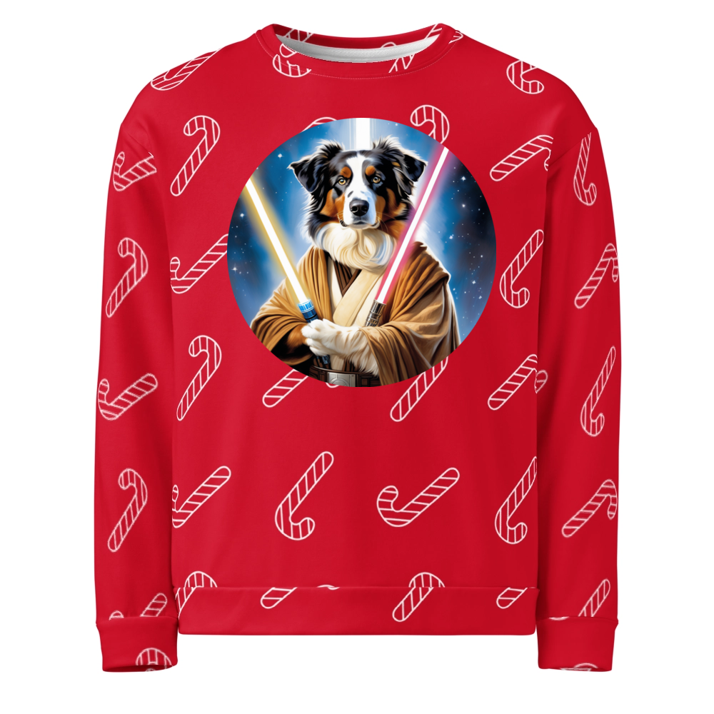 PugMug Custom Australian Shepherd Dog Ugly Christmas Sweatshirt