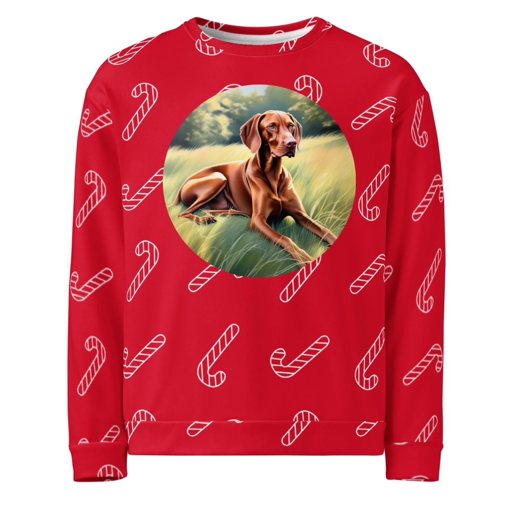 PugMug Custom Vizsla Ugly Christmas Sweatshirt