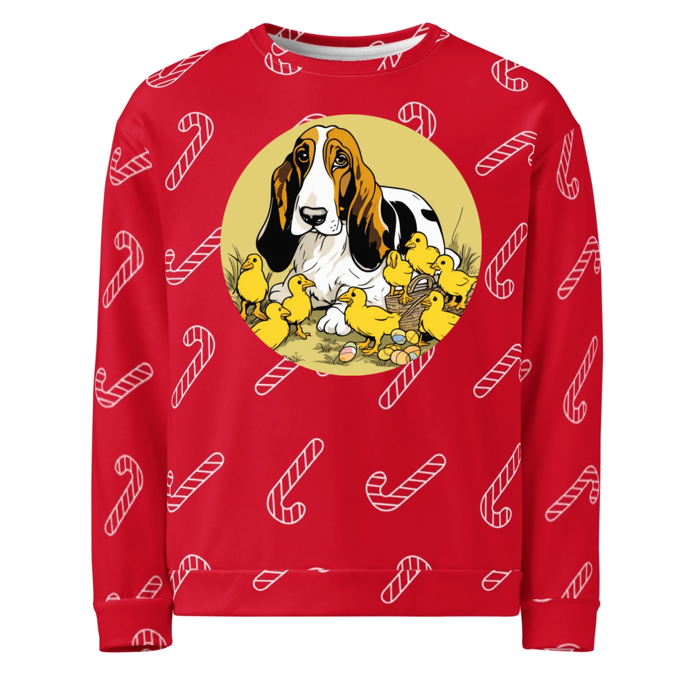 PugMug Custom Basset Hound Ugly Christmas Sweatshirt