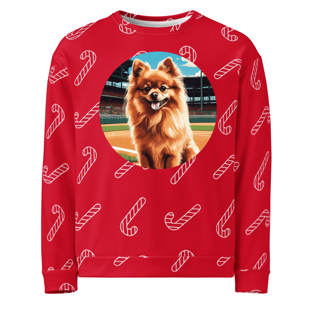 PugMug Custom Tan Pomeranian Ugly Christmas Sweatshirt