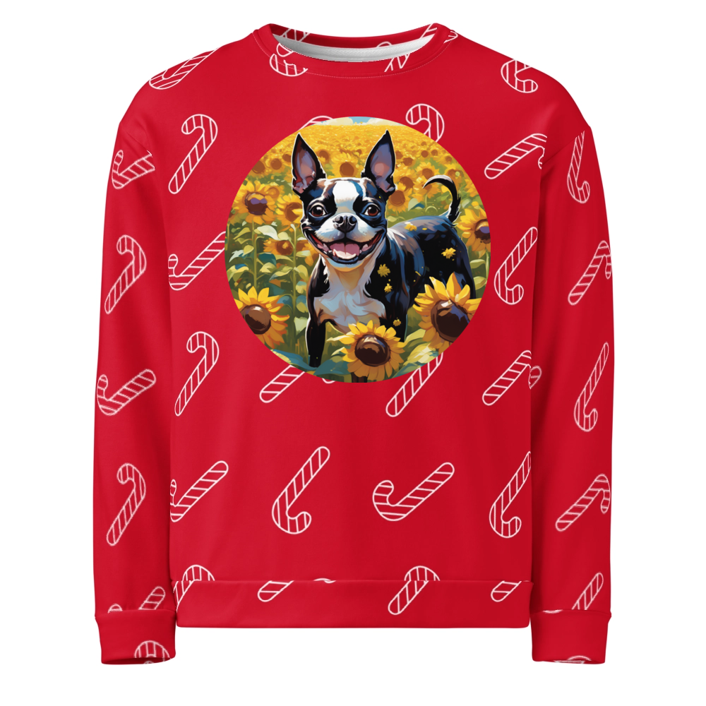 PugMug Custom Boston Terrier Ugly Christmas Sweatshirt