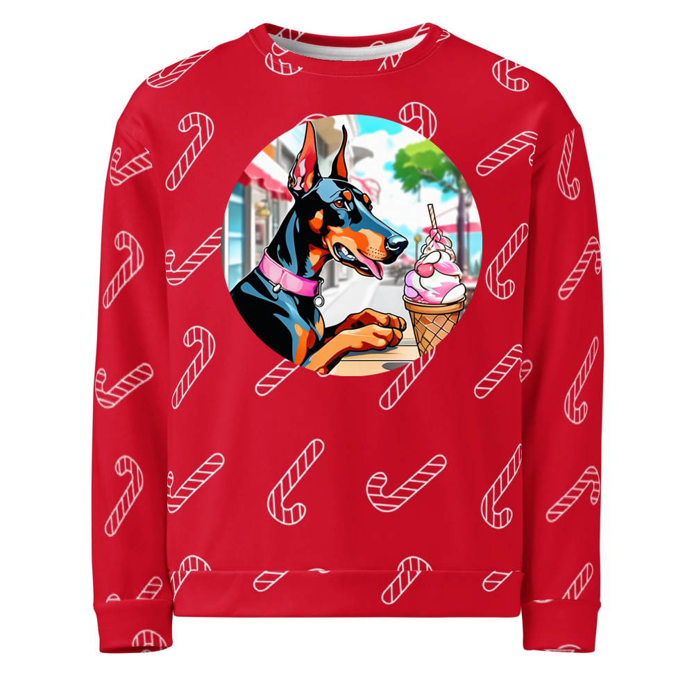 PugMug Custom Doberman Pinscher Ugly Christmas Sweatshirt