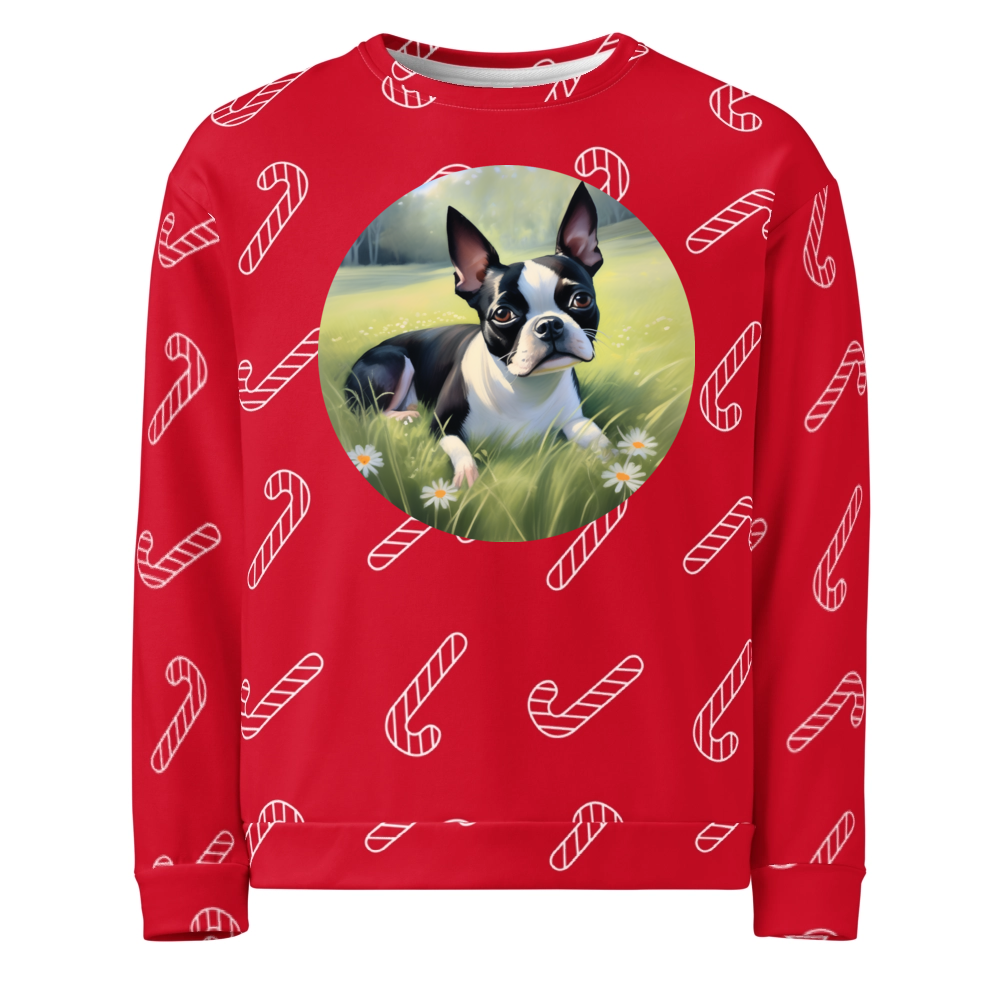 PugMug Custom Boston Terrier Ugly Christmas Sweatshirt