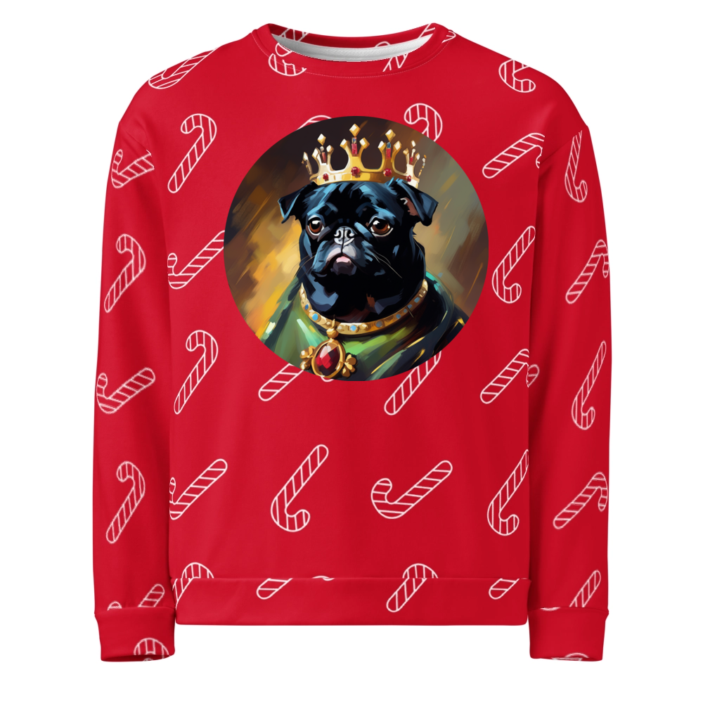 PugMug Custom Black Pug Ugly Christmas Sweatshirt