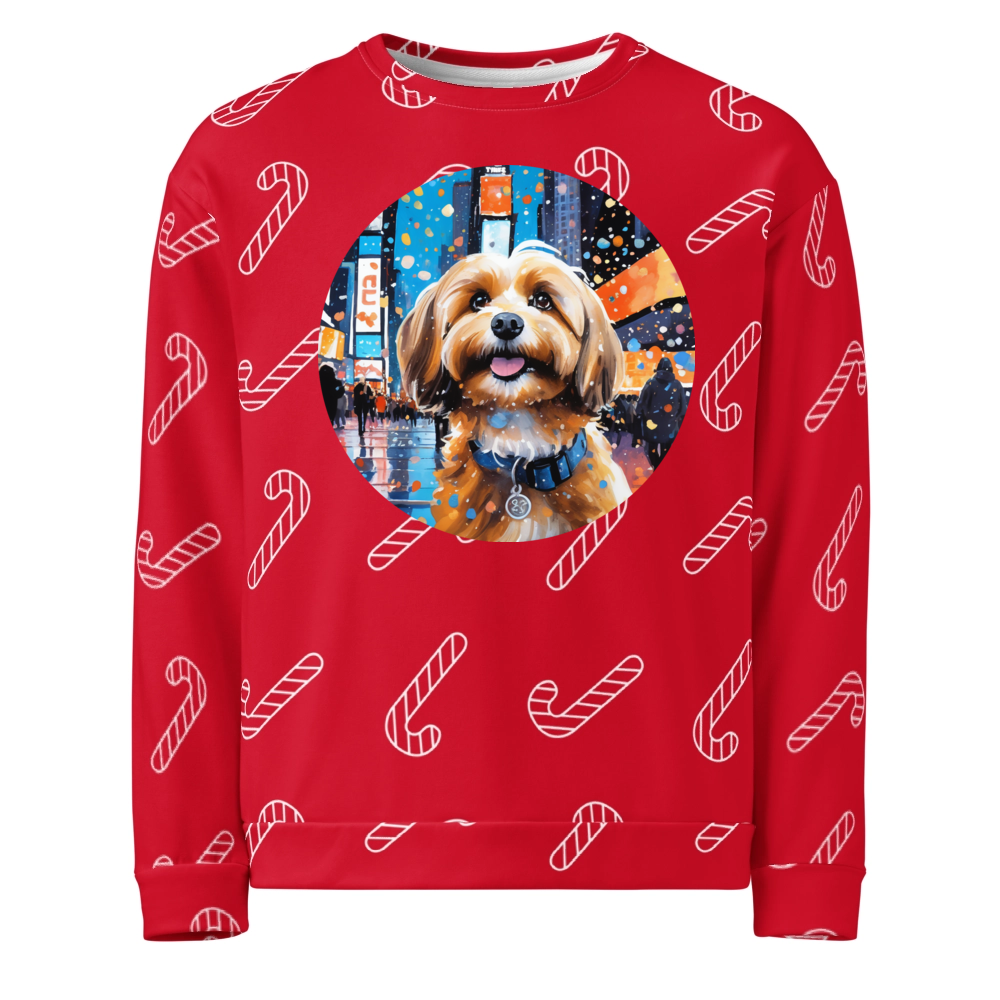 PugMug Custom Tan Havanese Dog Ugly Christmas Sweatshirt