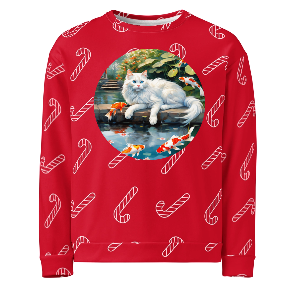 PugMug Custom White Ragdoll Cat Ugly Christmas Sweatshirt