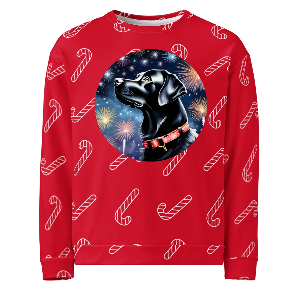 PugMug Custom Black Labrador Retriever Ugly Christmas Sweatshirt