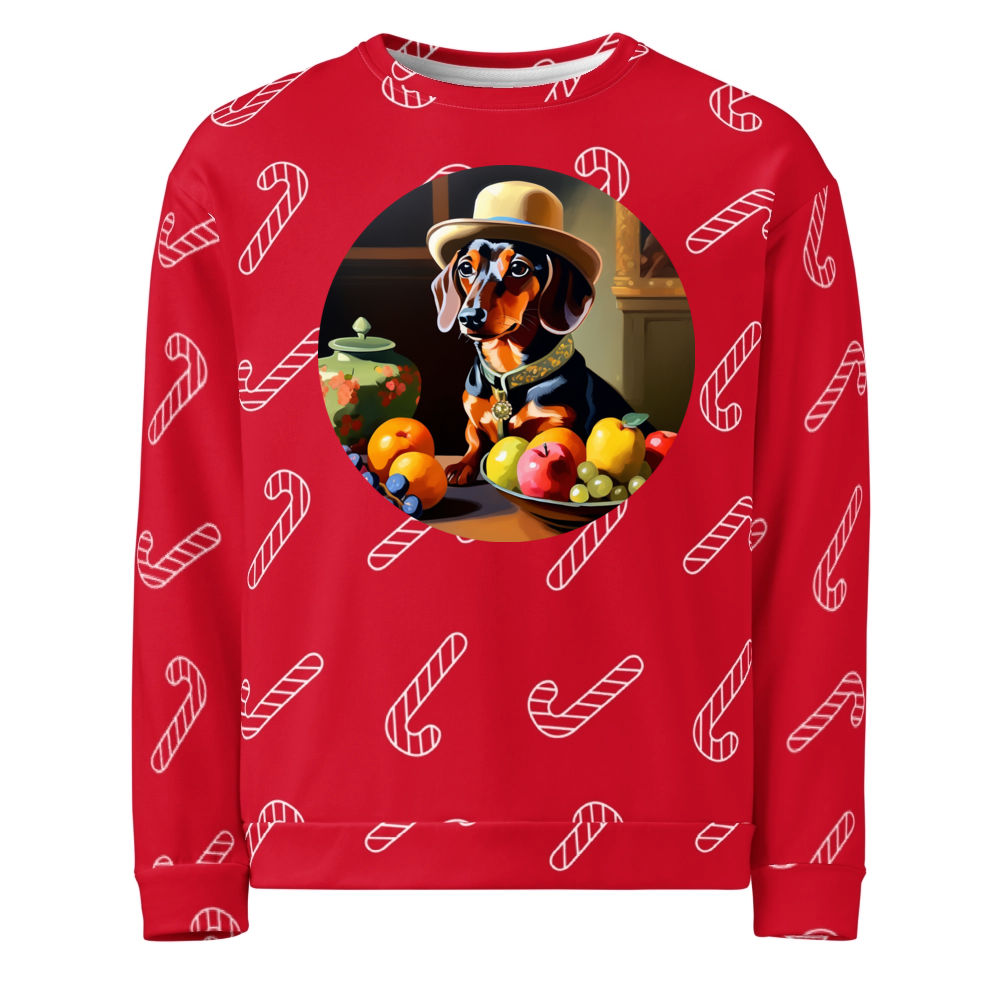 PugMug Custom Tan Dachshund Ugly Christmas Sweatshirt