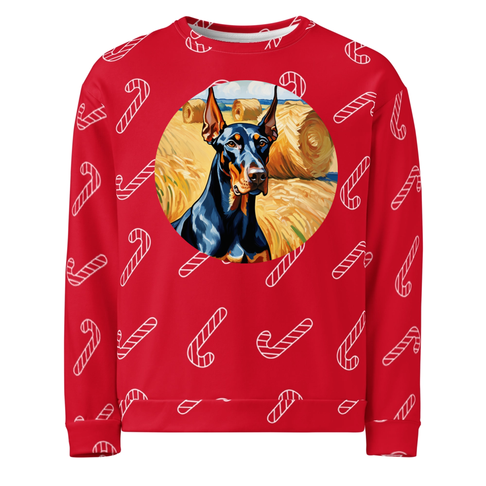 PugMug Custom Doberman Pinscher Ugly Christmas Sweatshirt
