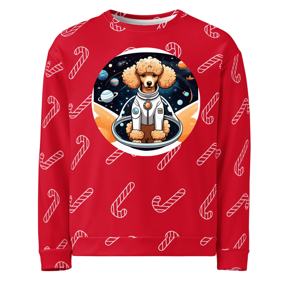 PugMug Custom Tan Poodle Ugly Christmas Sweatshirt
