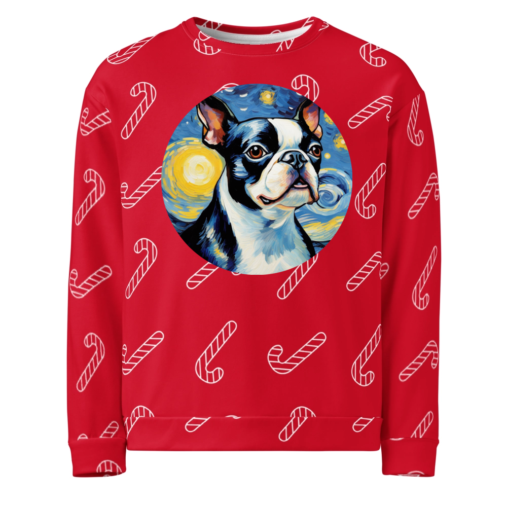 PugMug Custom Boston Terrier Ugly Christmas Sweatshirt