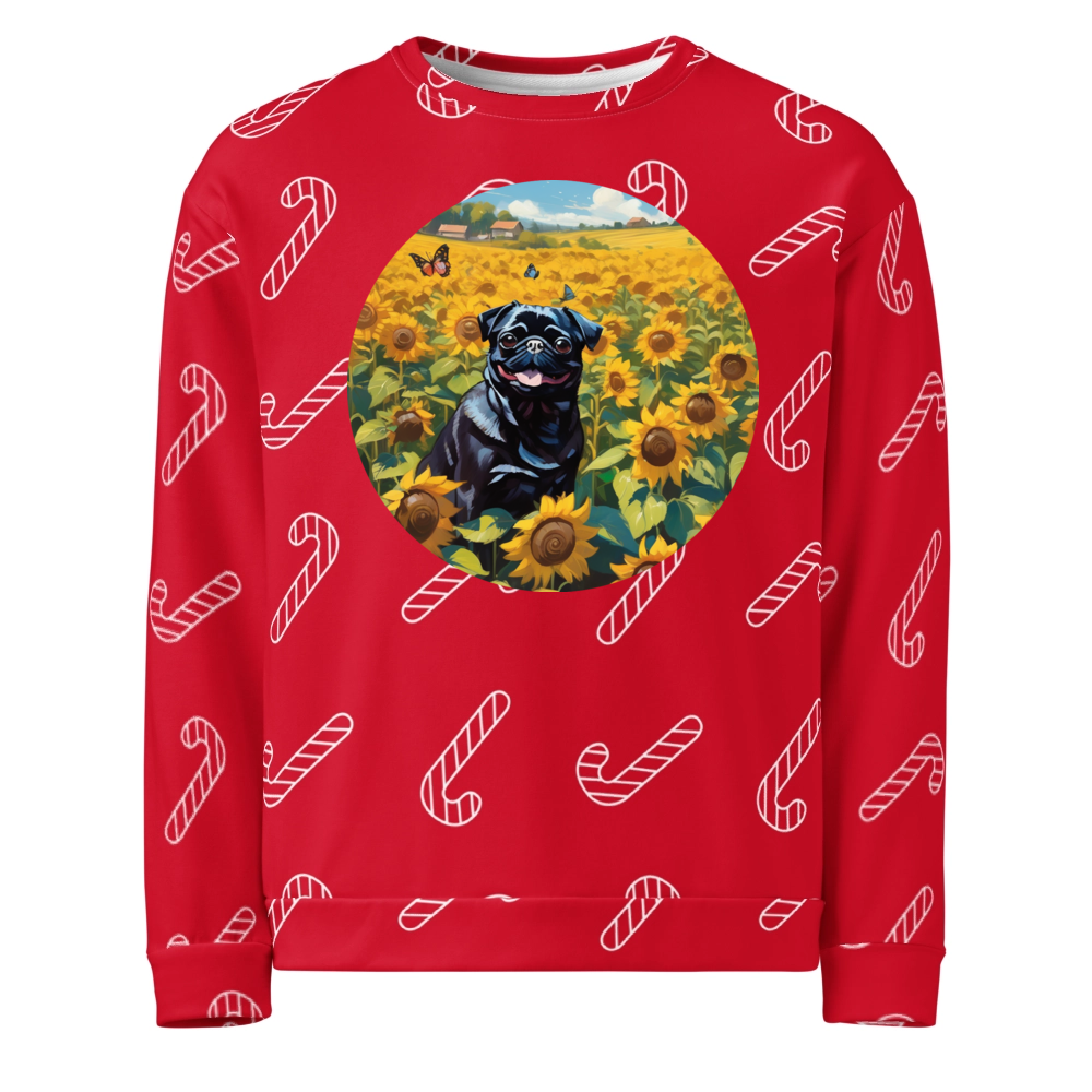 PugMug Custom Black Pug Ugly Christmas Sweatshirt