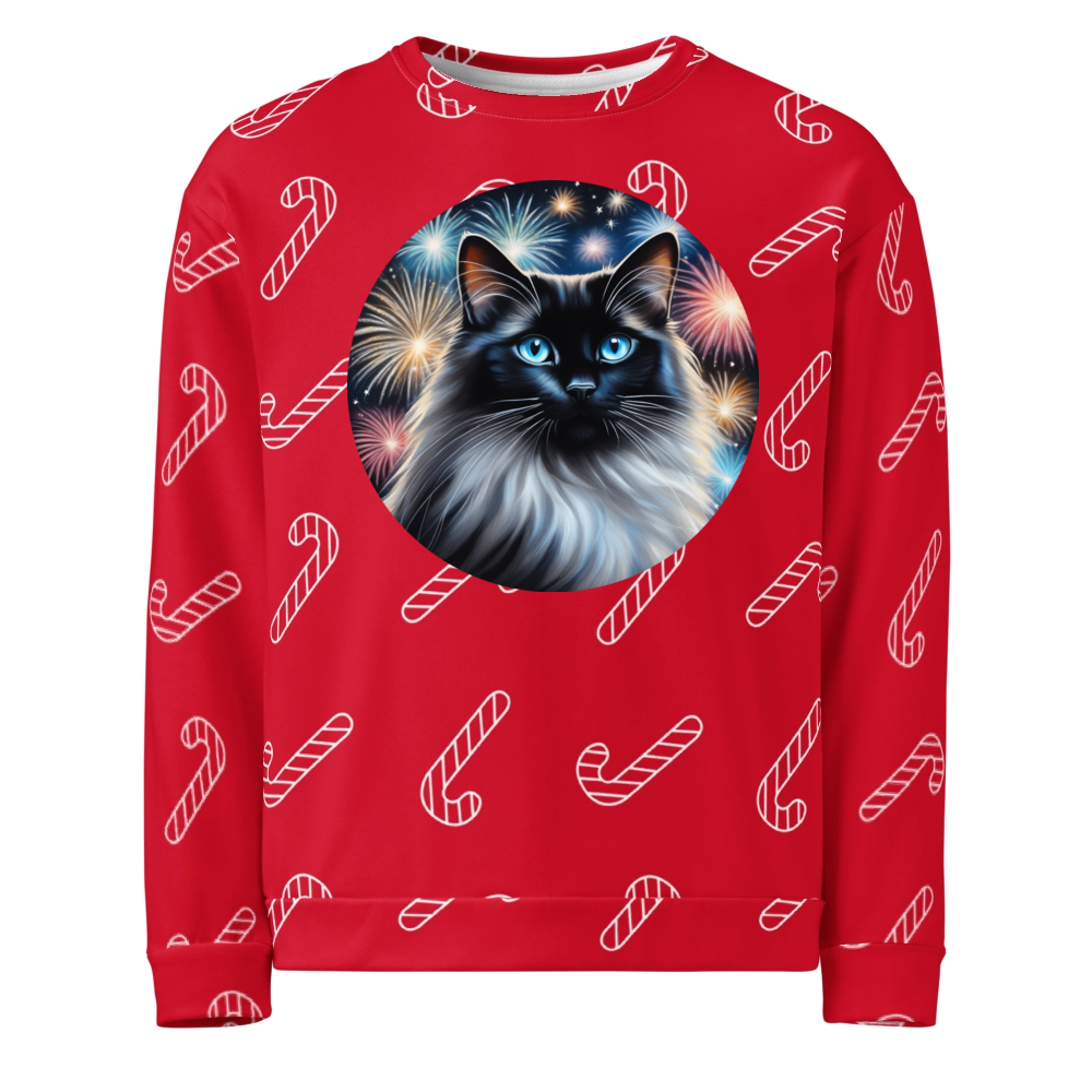 PugMug Custom Black Ragdoll Cat Ugly Christmas Sweatshirt