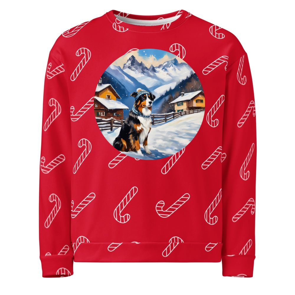 PugMug Custom Miniature American Shepherd Ugly Christmas Sweatshirt