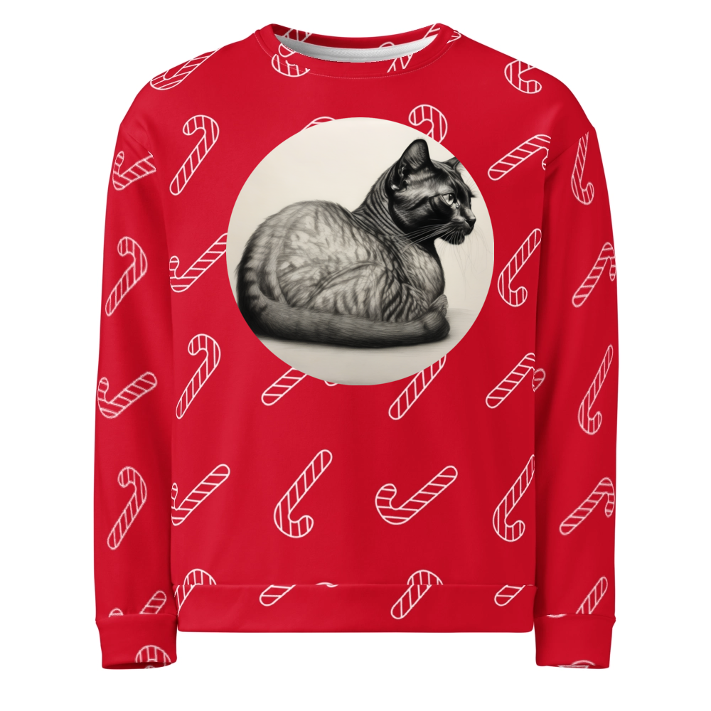 PugMug Custom Black Exotic Cat Ugly Christmas Sweatshirt