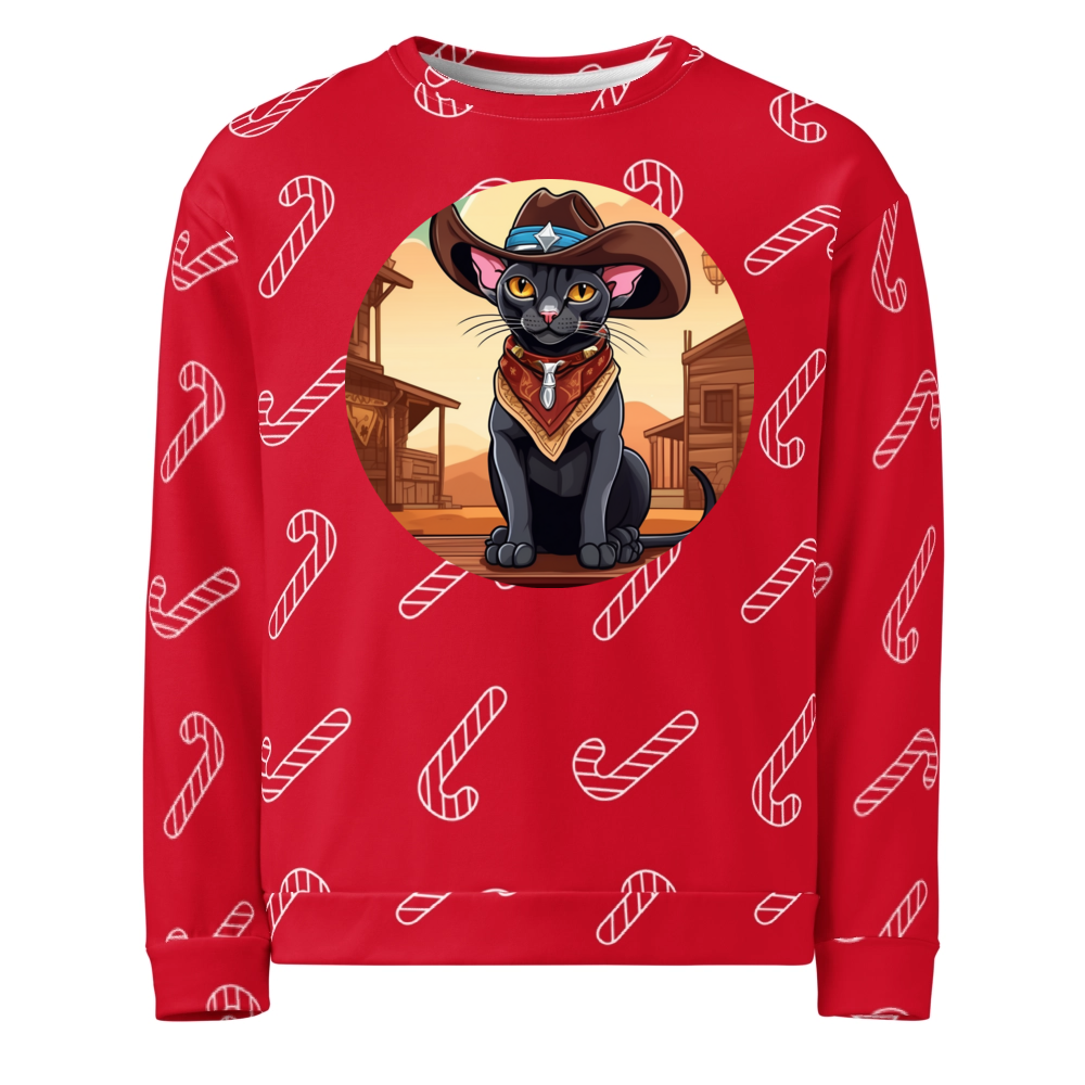 PugMug Custom Black Sphynx Cat Ugly Christmas Sweatshirt