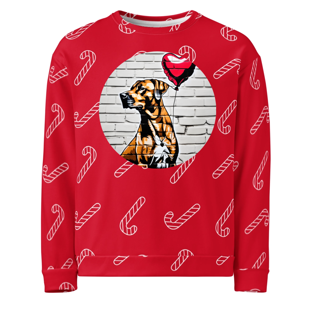 PugMug Custom Rhodesian Ridgeback Ugly Christmas Sweatshirt