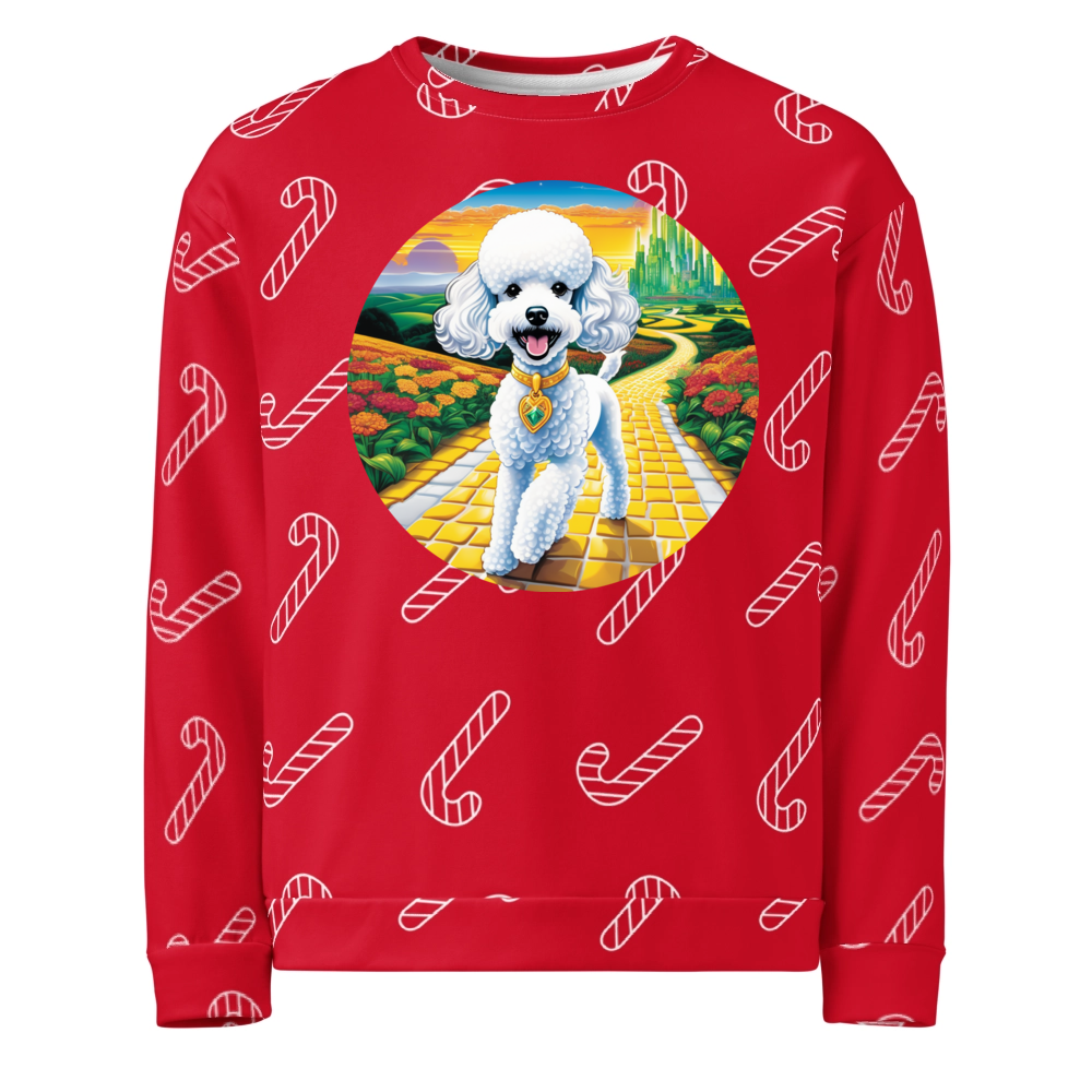 PugMug Custom White Poodle Ugly Christmas Sweatshirt