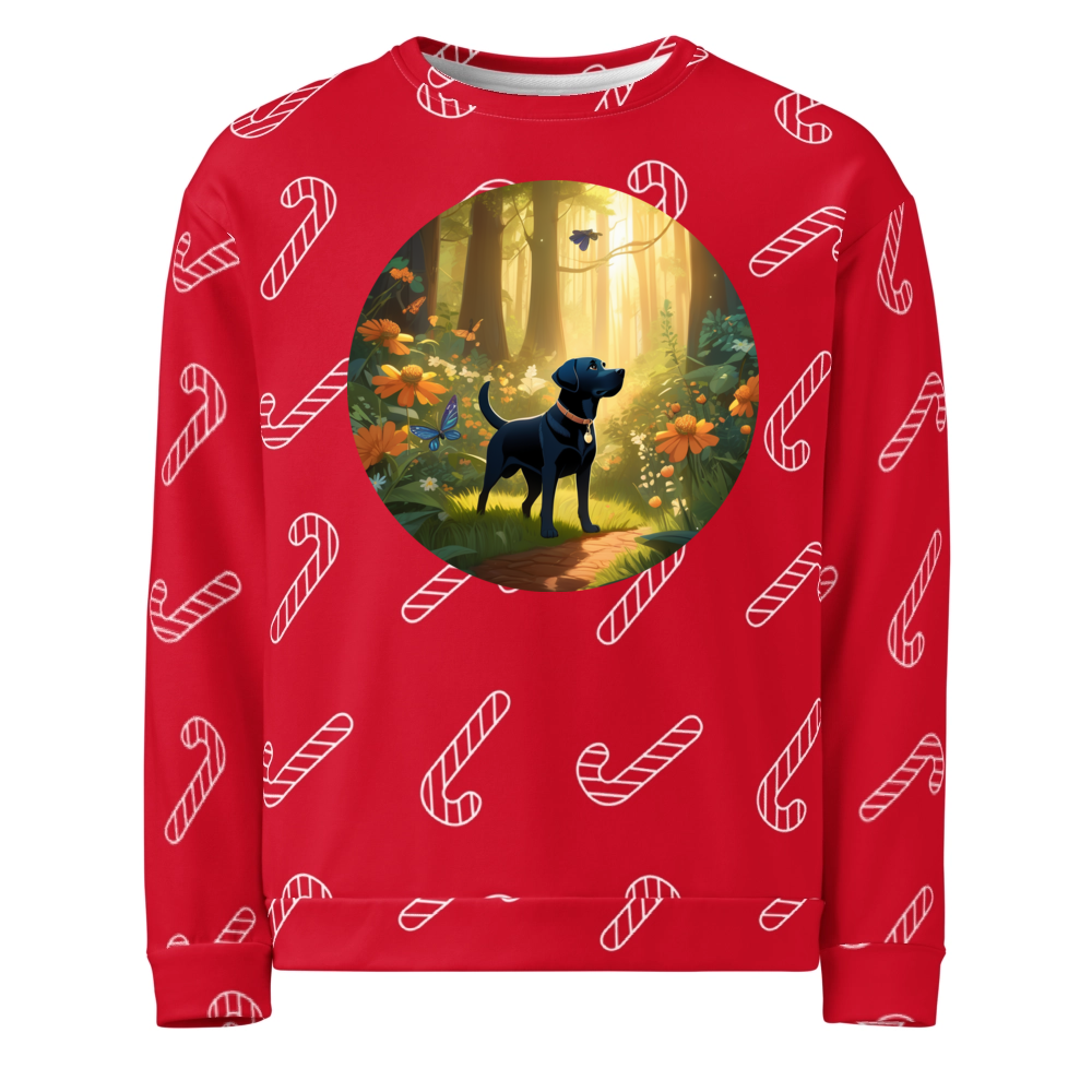 PugMug Custom Black Labrador Retriever Ugly Christmas Sweatshirt