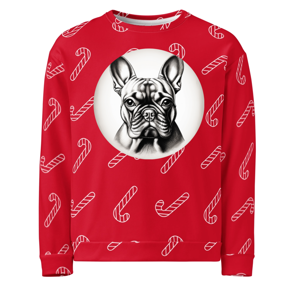PugMug Custom Tan French Bulldog Ugly Christmas Sweatshirt