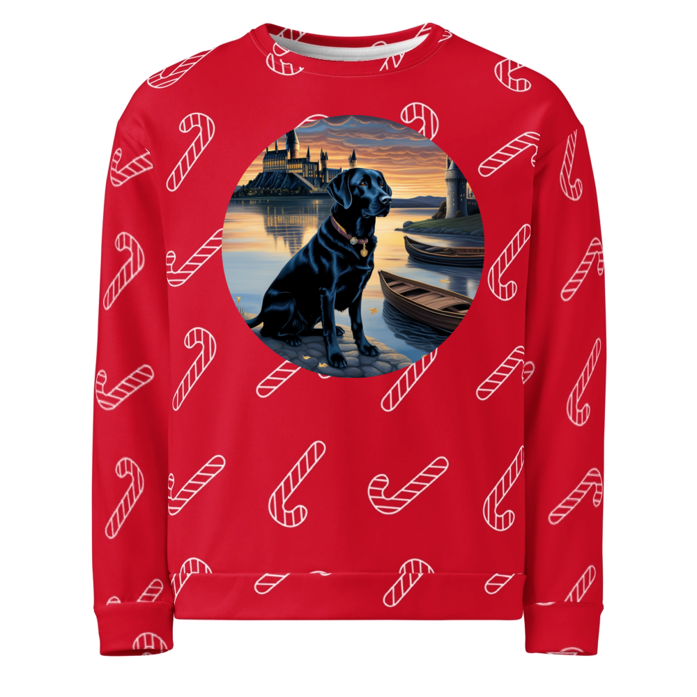 PugMug Custom Black Labrador Retriever Ugly Christmas Sweatshirt