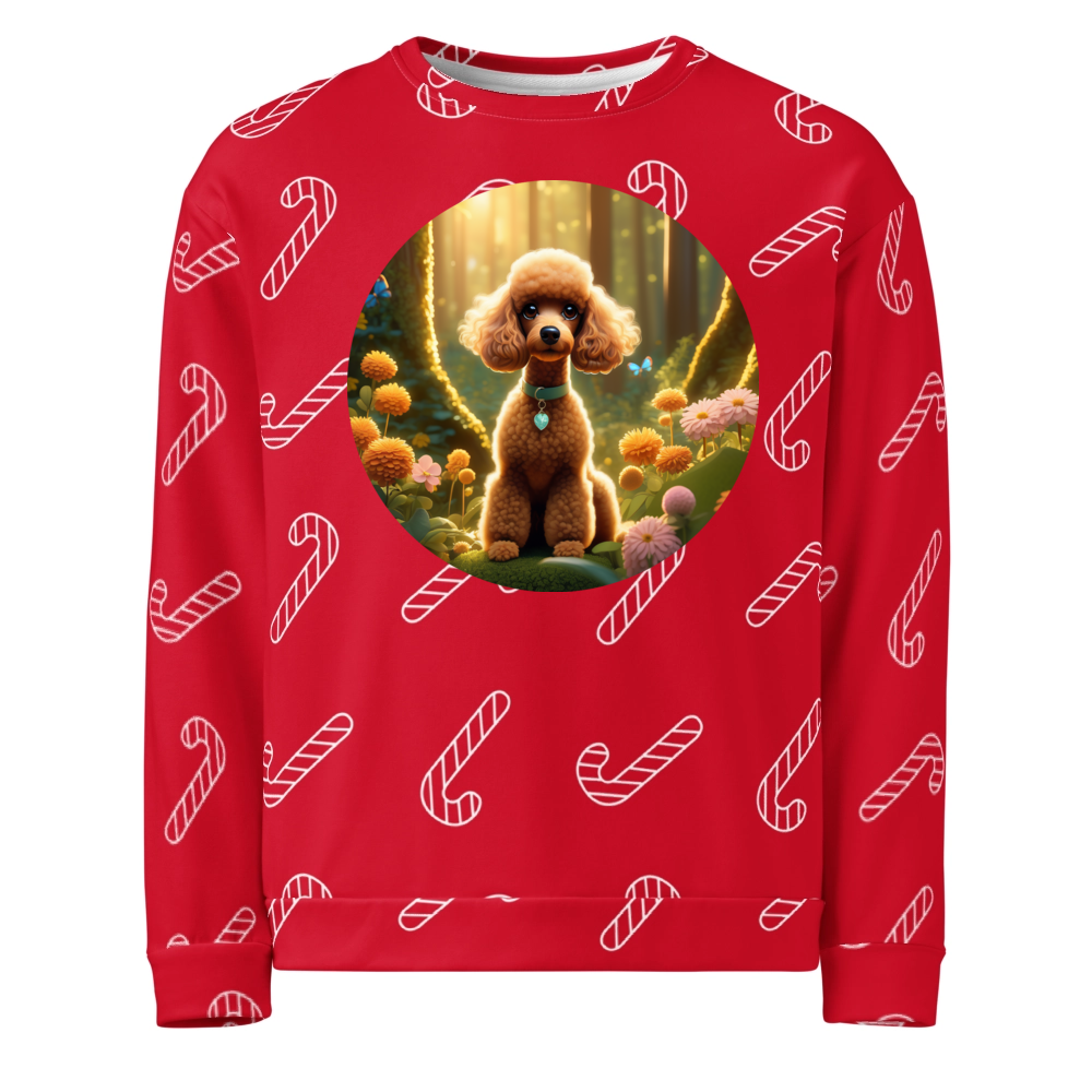 PugMug Custom Tan Poodle Ugly Christmas Sweatshirt