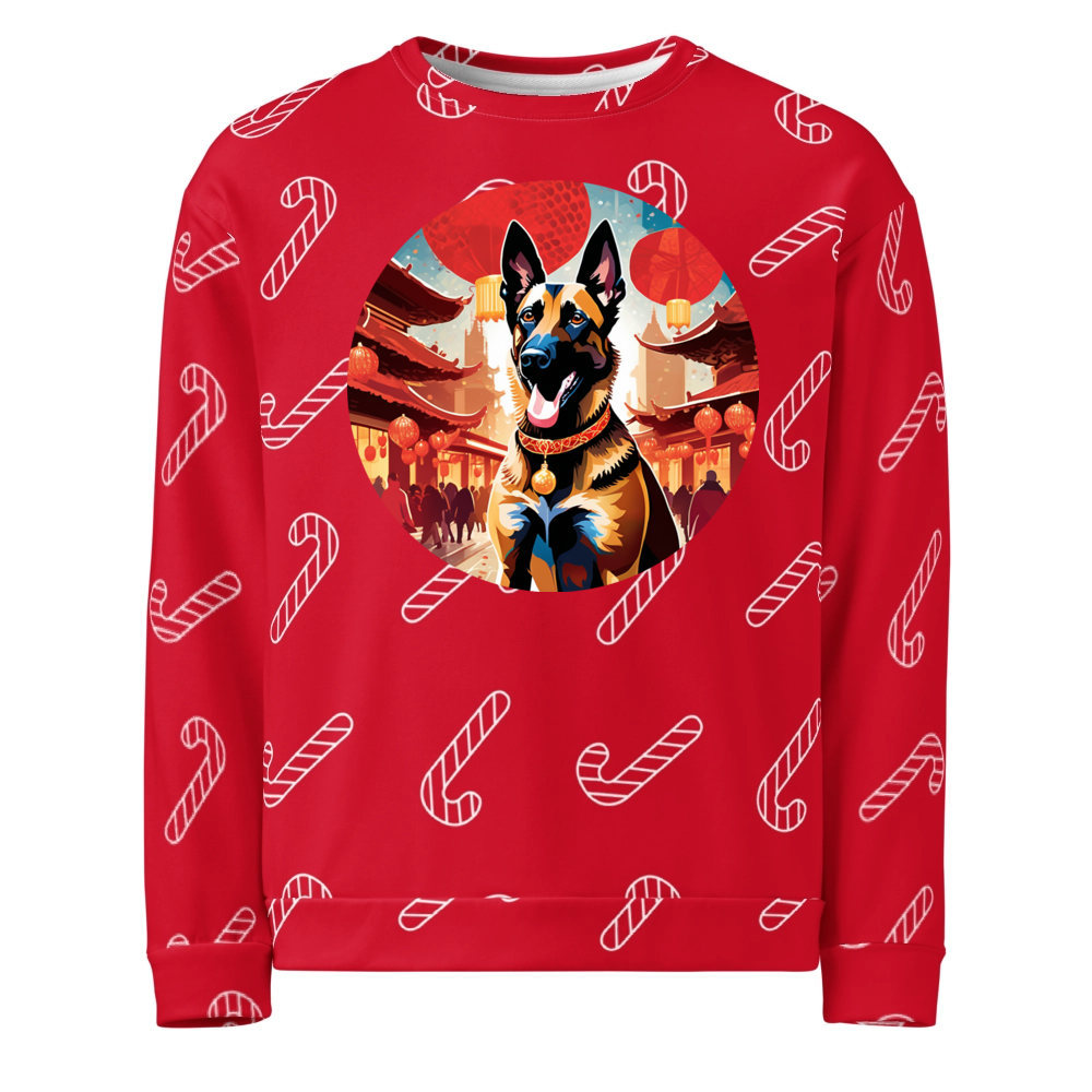 PugMug Custom Belgian Malinois Ugly Christmas Sweatshirt