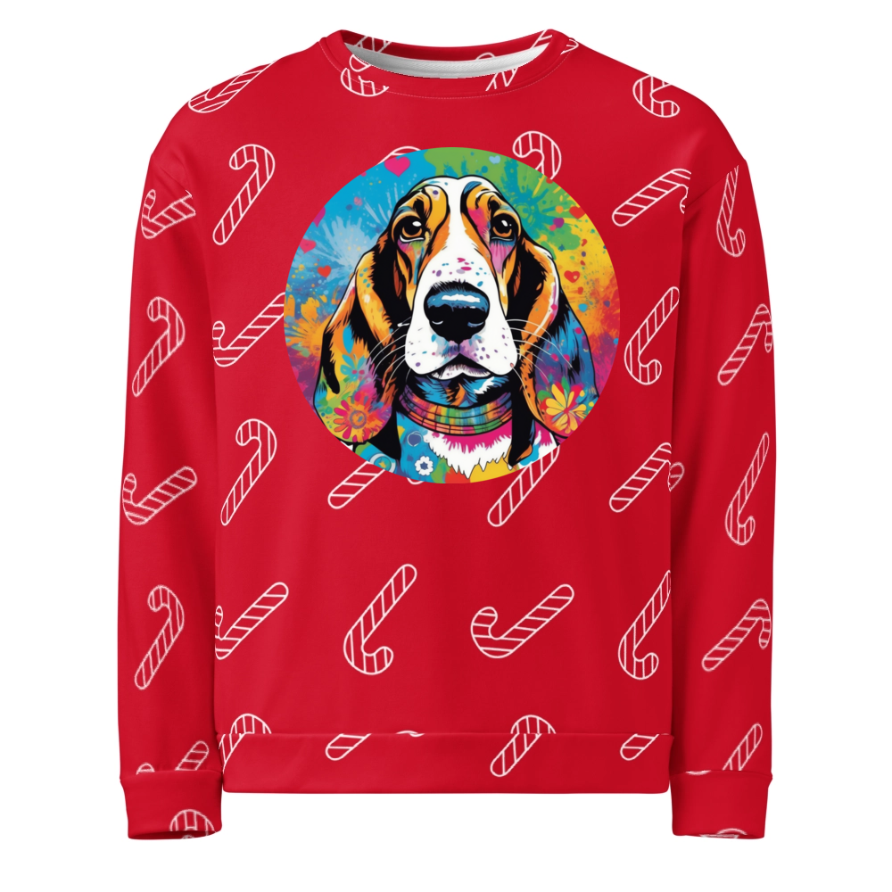 PugMug Custom Basset Hound Ugly Christmas Sweatshirt