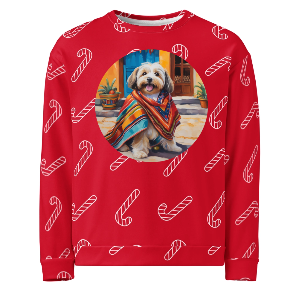 PugMug Custom Tan Havanese Dog Ugly Christmas Sweatshirt