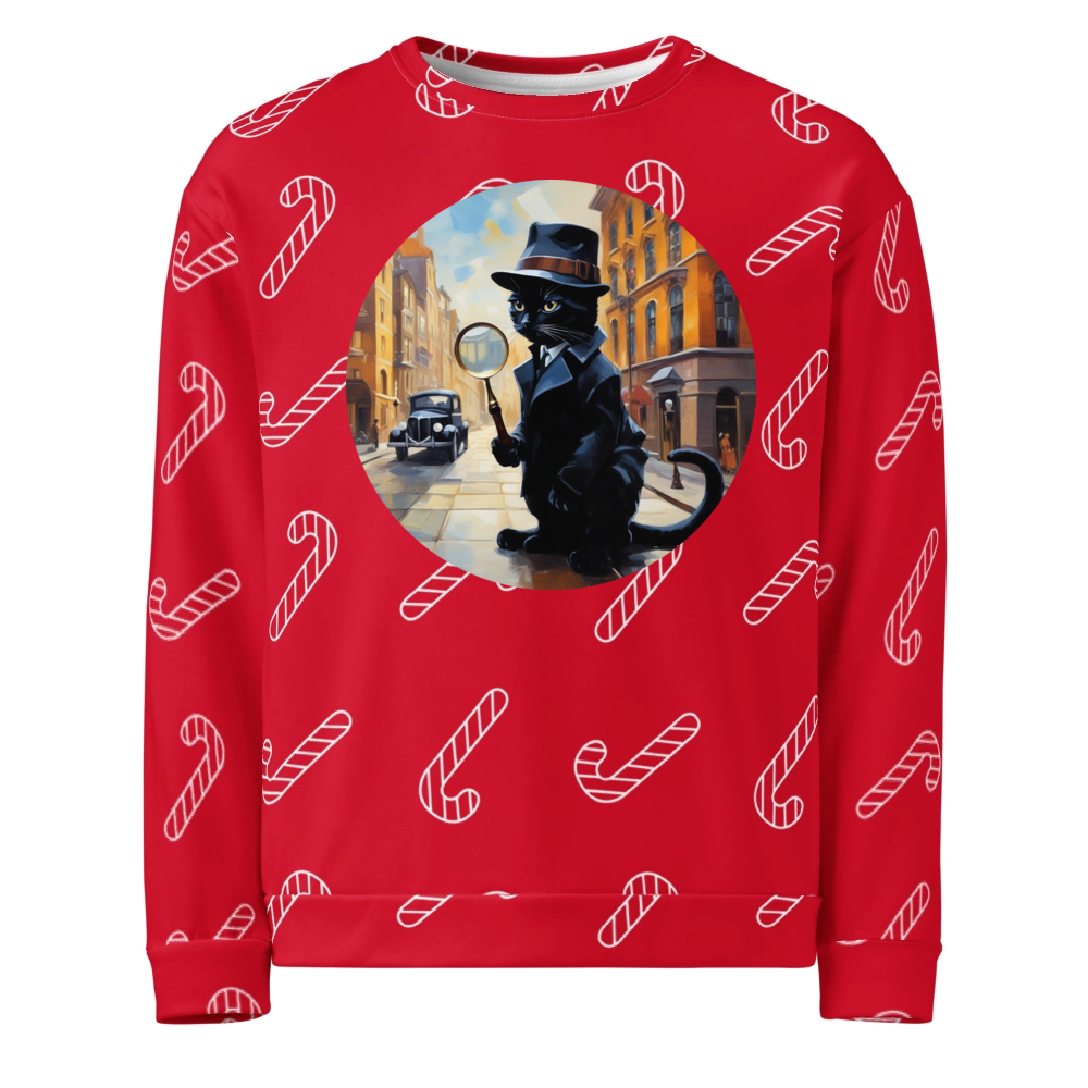 PugMug Custom Black Companion Cat Ugly Christmas Sweatshirt