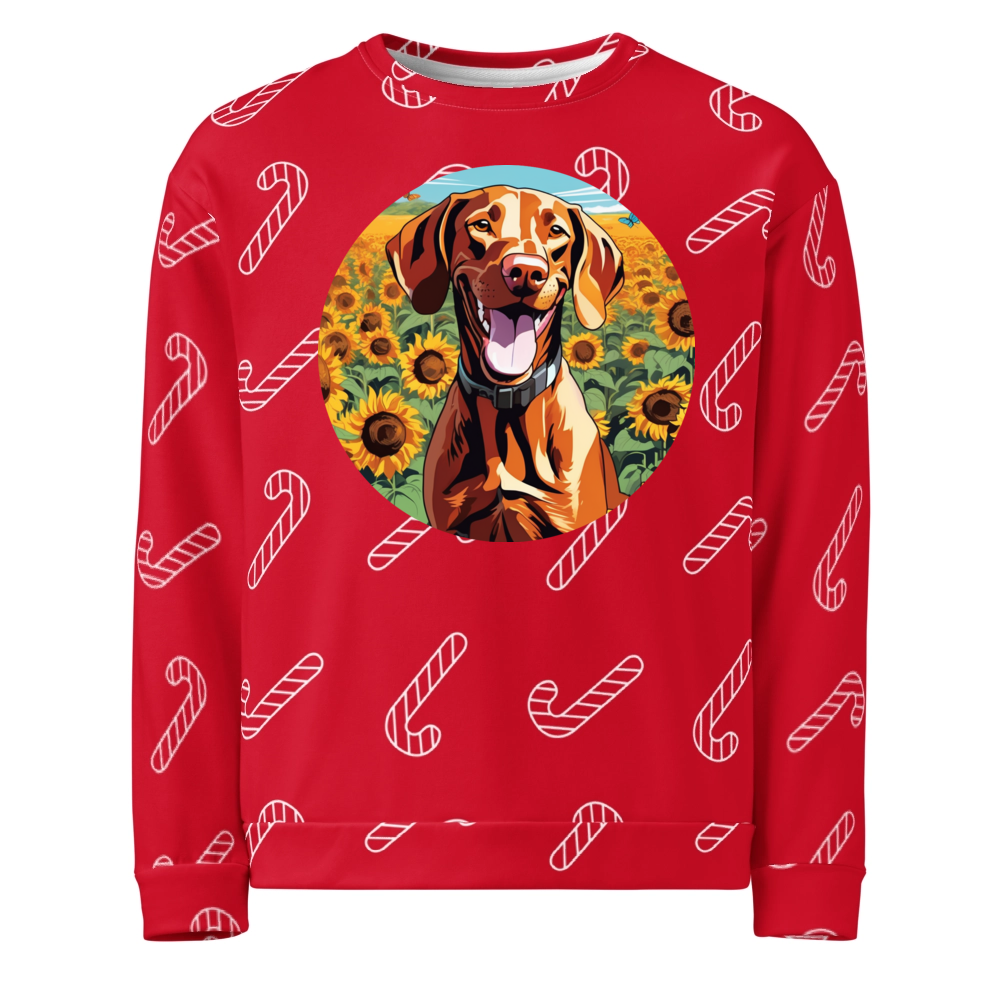 PugMug Custom Vizsla Ugly Christmas Sweatshirt
