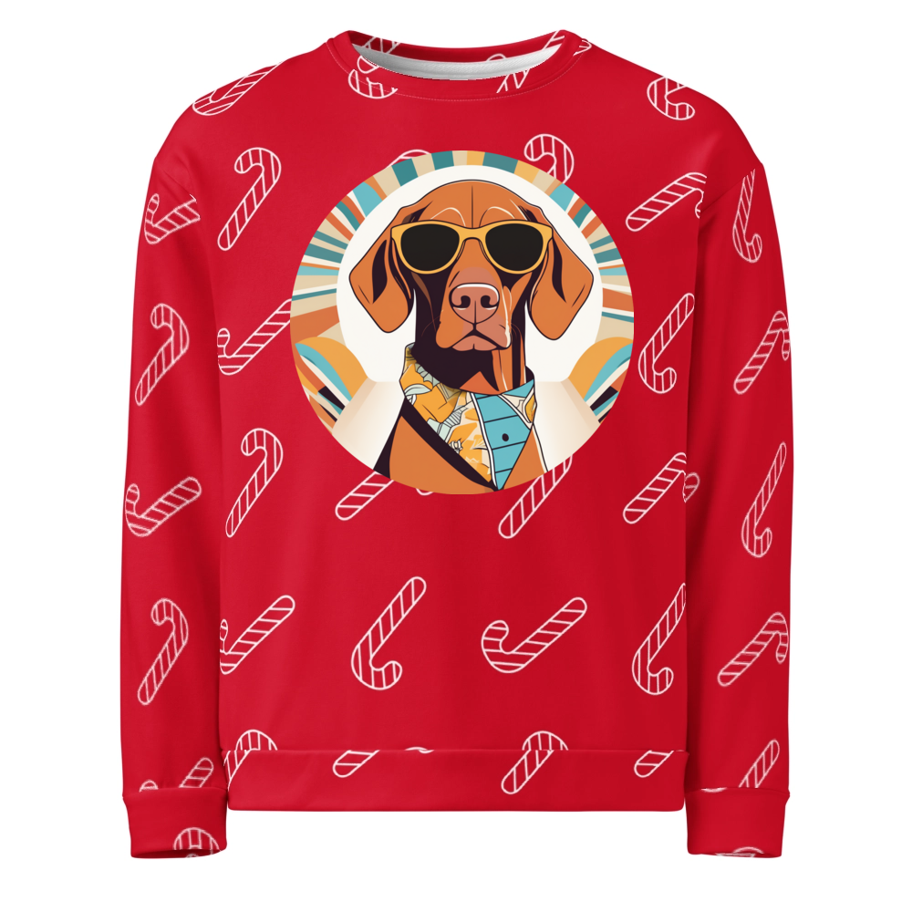 PugMug Custom Vizsla Ugly Christmas Sweatshirt