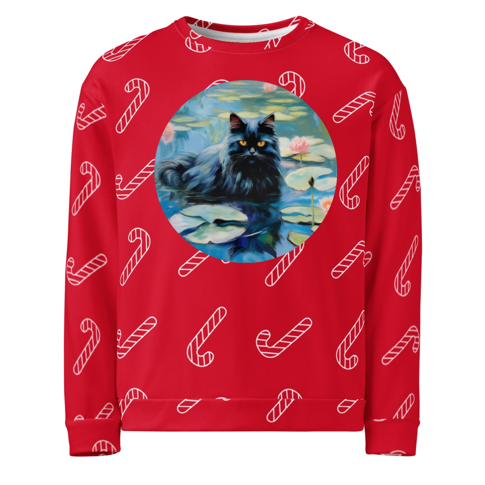 PugMug Custom Black Persian Cat Ugly Christmas Sweatshirt