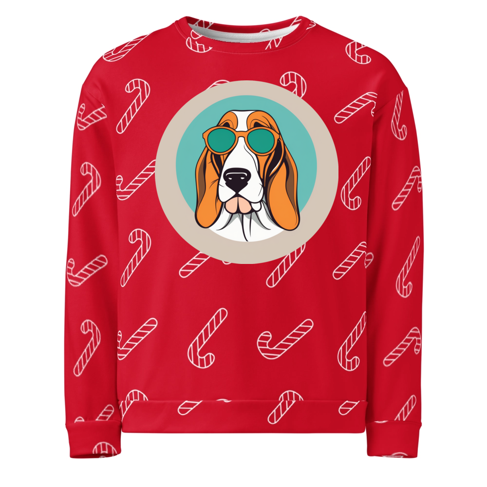 PugMug Custom Basset Hound Ugly Christmas Sweatshirt