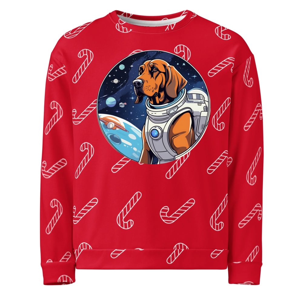 PugMug Custom Bloodhound Ugly Christmas Sweatshirt