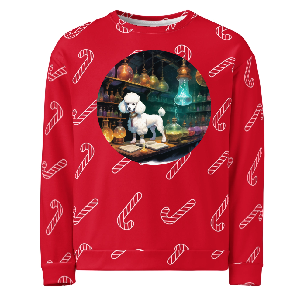 PugMug Custom White Poodle Ugly Christmas Sweatshirt